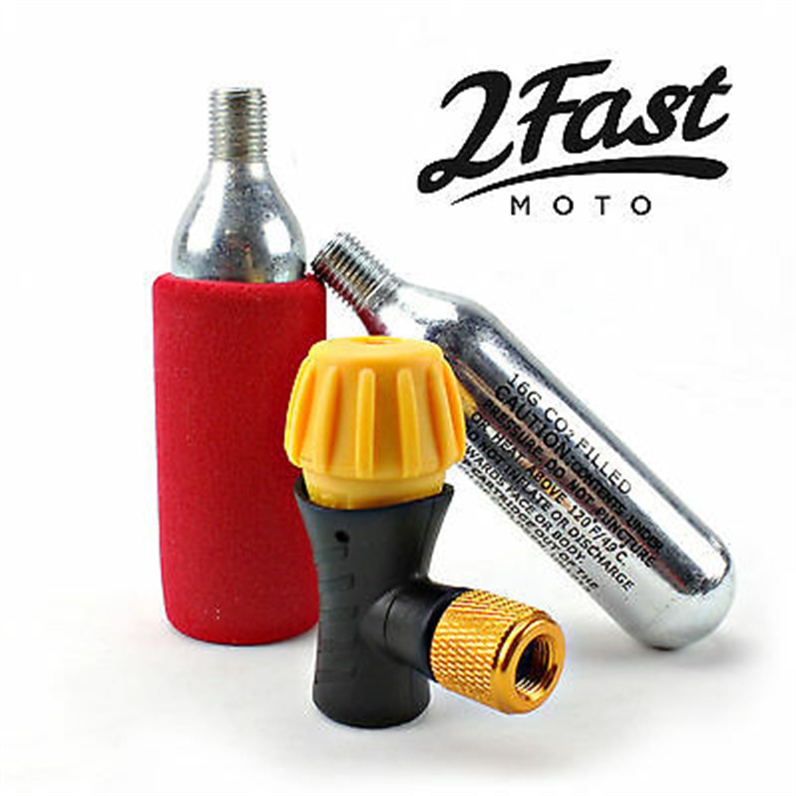 2FastMoto CO2 Flat Tire Kit Air Chuck Adapter with Cartridges - ATV, UTV [MPN: 72-2210]_628332