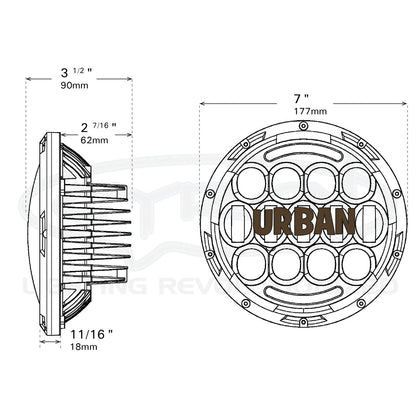 Cyron Lighting Headlight 7" Black ABIG7-A6K_105332