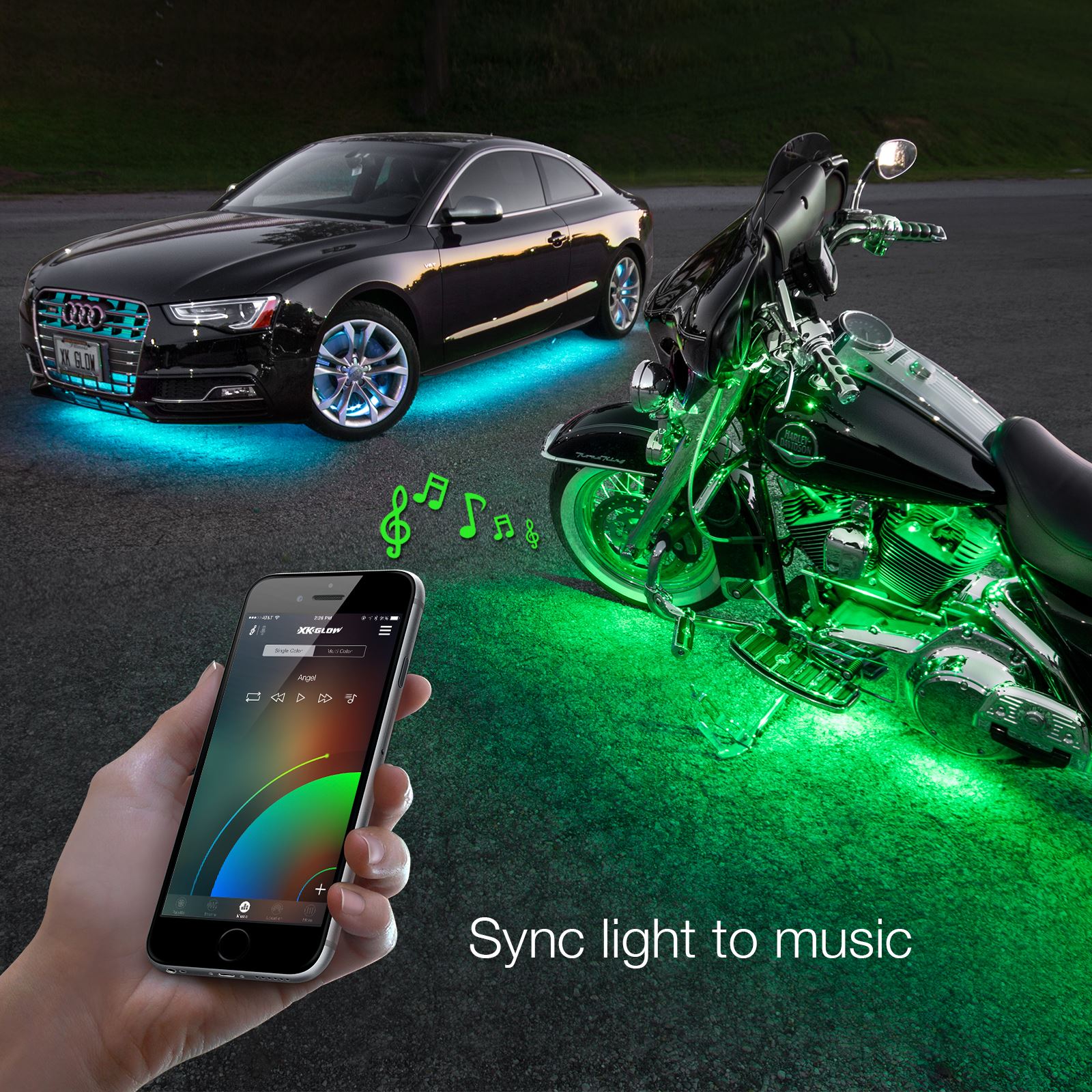 XKGlow App Controlled Advanced Accent Light Kit - 10 Pod - 8-Piece KS-MOTO-ADVANCE_1007328