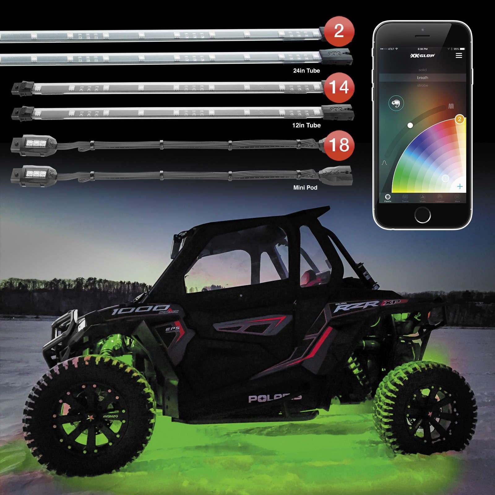 XKGlow XKChrome RGB UTV Kit - 34-Piece  XK-UTV-ADV_105738