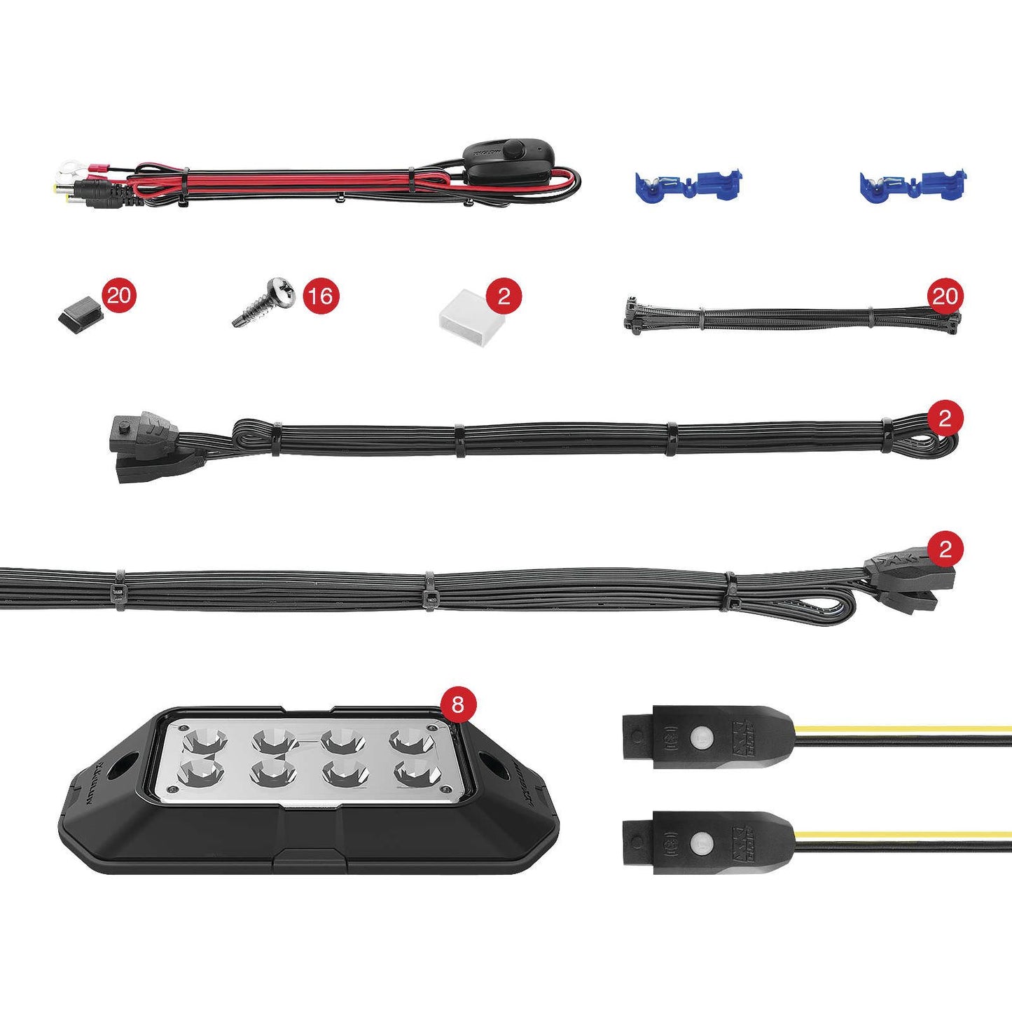 XKGlow XKChrome App-Controlled Rock Pod Lights - 8-Piece Rock Light Kit XK-ROCK-ADV_105810