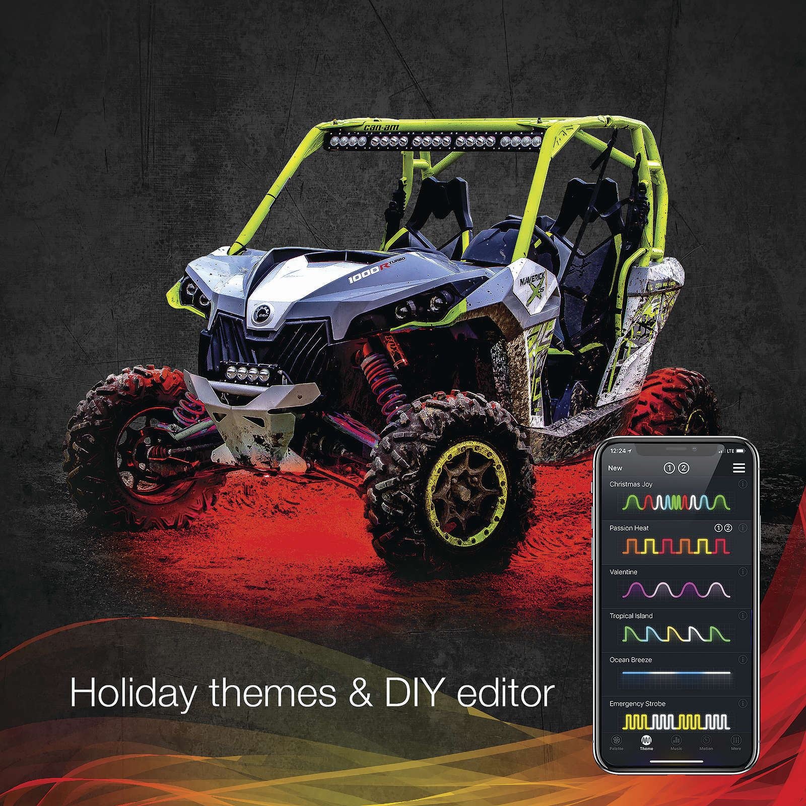 XKGlow XKChrome App-Controlled Rock Pod Lights - 8-Piece Rock Light Kit XK-ROCK-ADV_105813