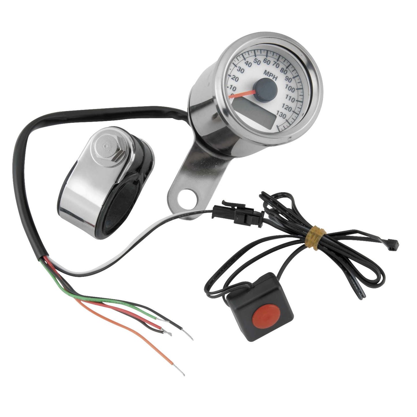 Biker's Choice Electronic Speedometer with White Face 169362_105989