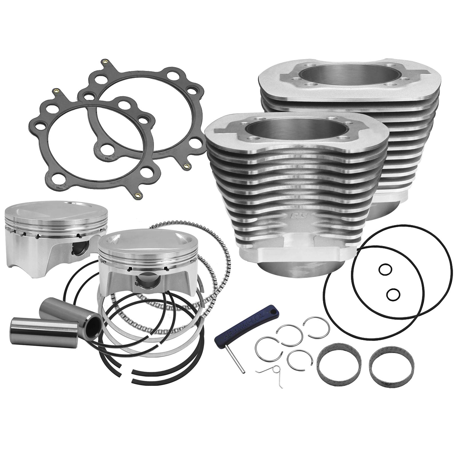S&S Cycle Cylinder Kit - 100" - Silver 910-0642_106352