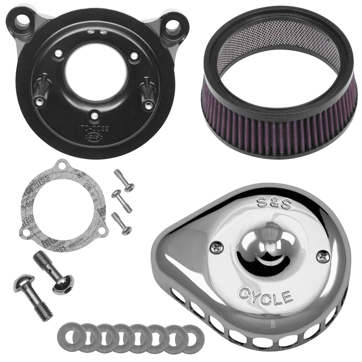 S&S Cycle Air Cleaner Chrome Mounted Throttle-by-Wire -16 For Harley FLHR 08-10 170-0437_106530