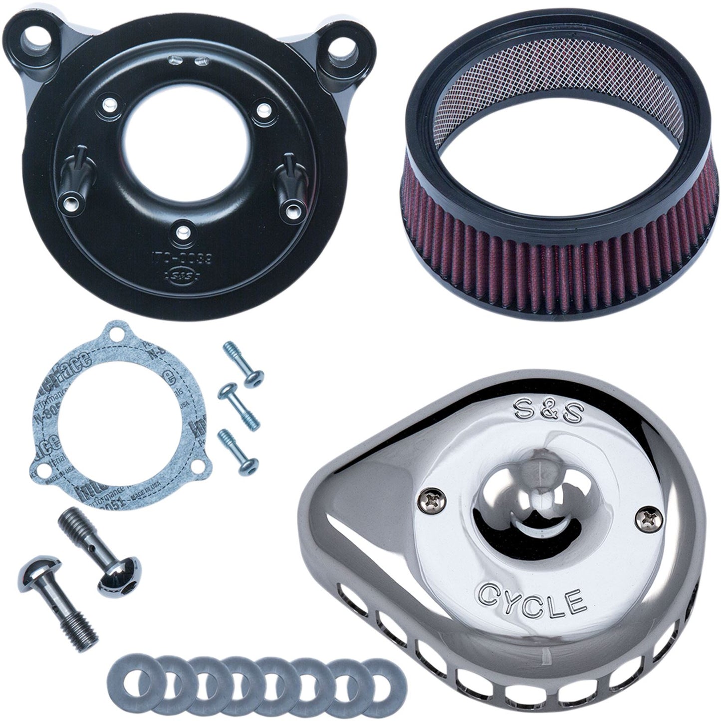 S&S Cycle Air Cleaner Chrome Mounted Throttle-by-Wire -16 For Harley FLHR 08-10 170-0437_469782