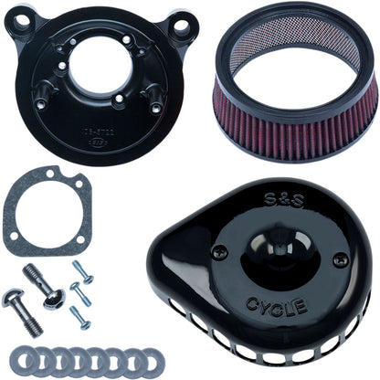 S&S Cycle Air Cleaner - Black - Mounted - '01-17 Twin Cam 170-0442_469785