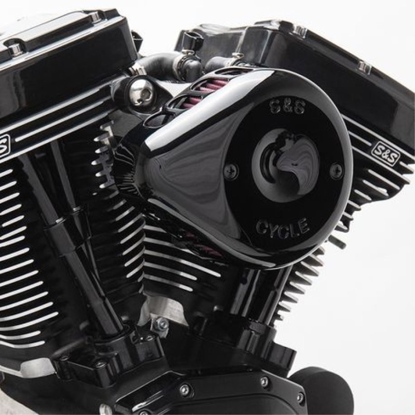 S&S Cycle Air Cleaner - Black - Mounted - '01-17 Twin Cam 170-0442_1464331