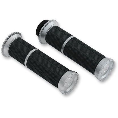 Kuryakyn Silver Riot Grips for Throttle-by-Wire 3581_410927