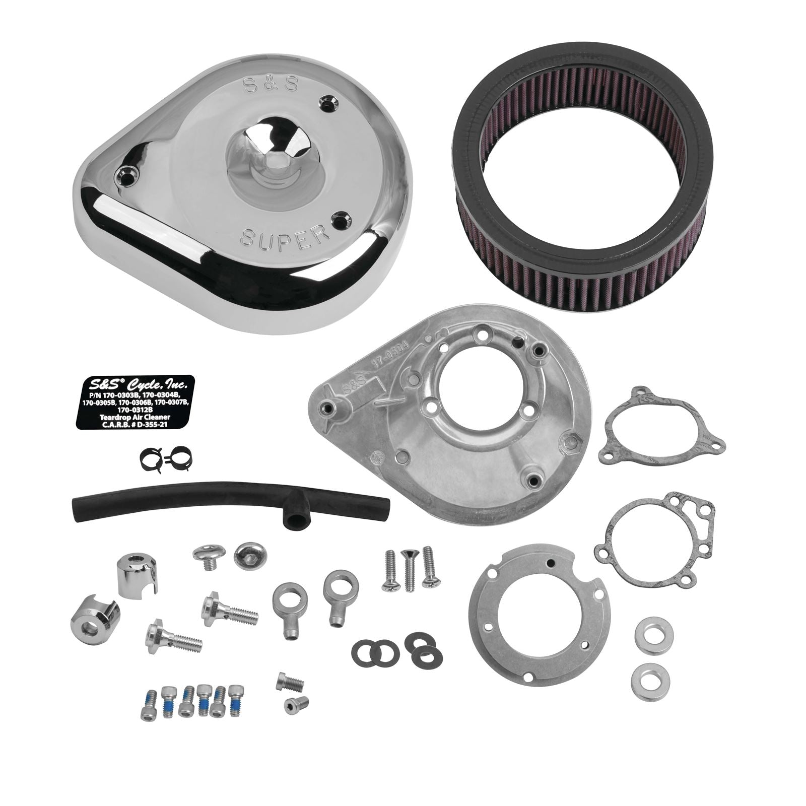 S&S Cycle Air Cleaner Tear-Drop - '08-17 Chrome 170-0305B_106758