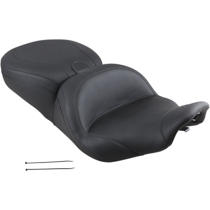 Mustang Motorcycle Products Lowdown Seat with Driver Backrest - Plain - FLHR '97-'07 79672_447356