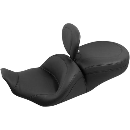 Mustang Motorcycle Products Lowdown Seat with Driver Backrest - Plain - FLHR '97-'07 79672_447357