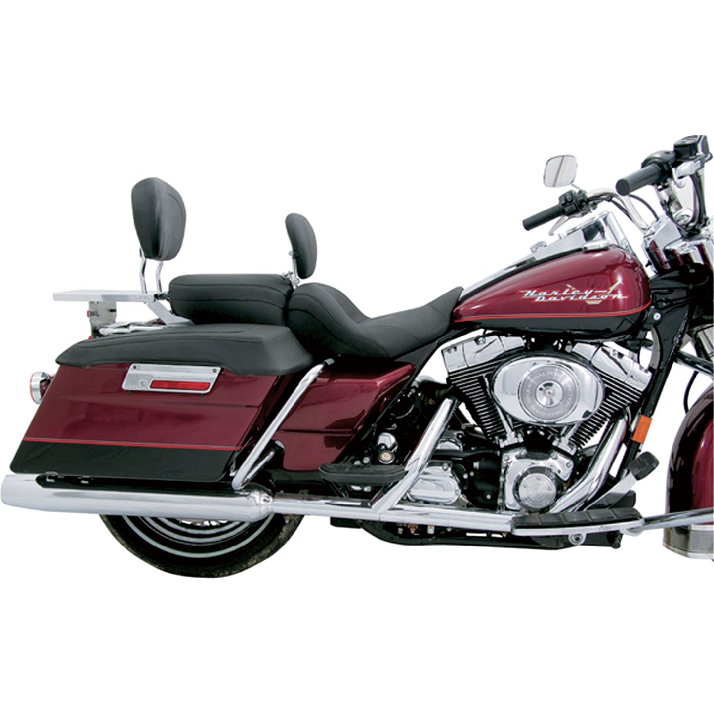 Mustang Motorcycle Products Lowdown Seat with Driver Backrest - Plain - FLHR '97-'07 79672_447358