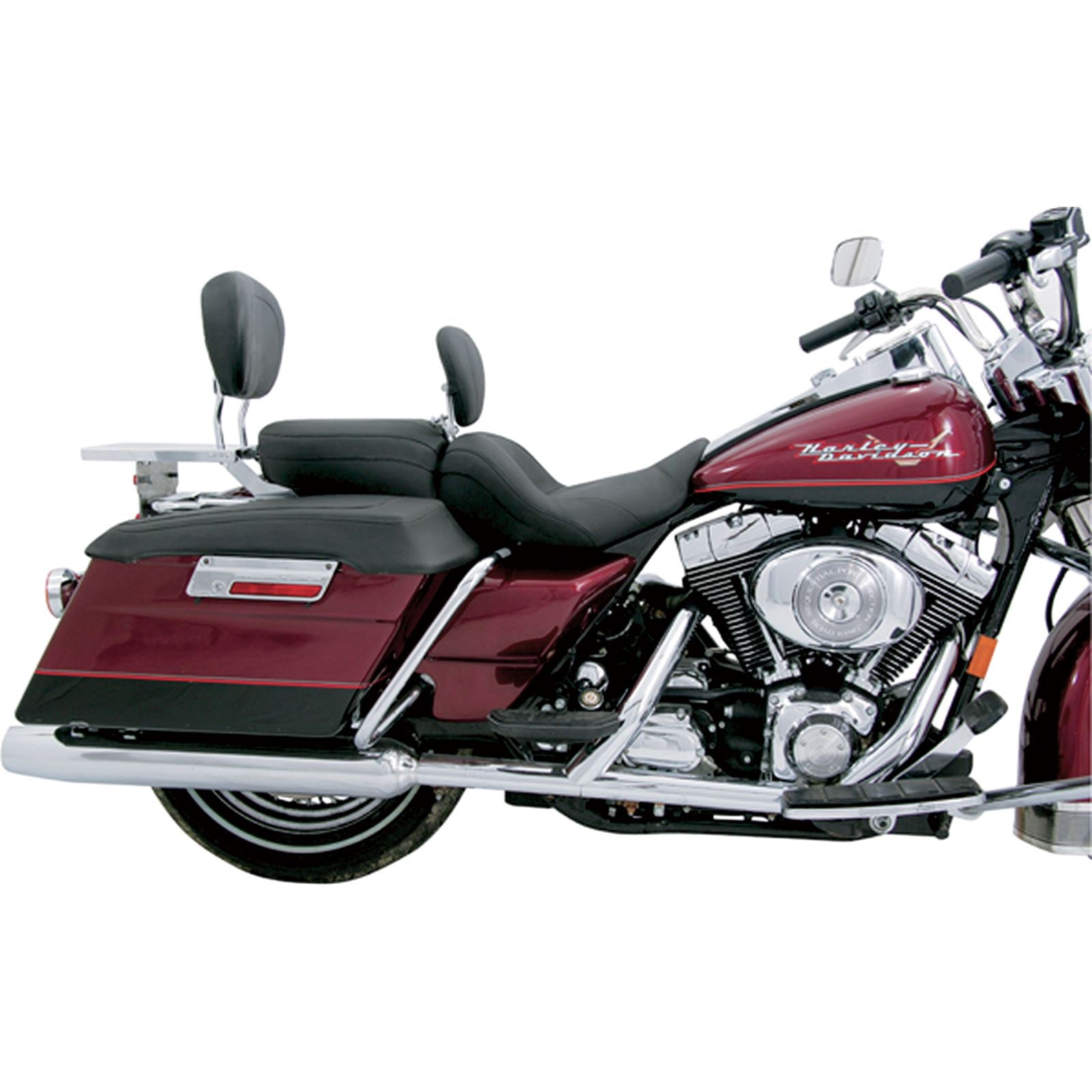 Mustang Motorcycle Products Lowdown Seat with Driver Backrest - Plain - FLHR '97-'07 79672_447358