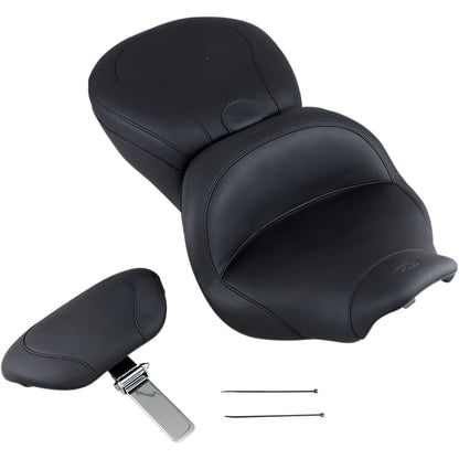 Mustang Motorcycle Products Lowdown Seat with Driver Backrest - Plain - FLHR '97-'07 79672_447359