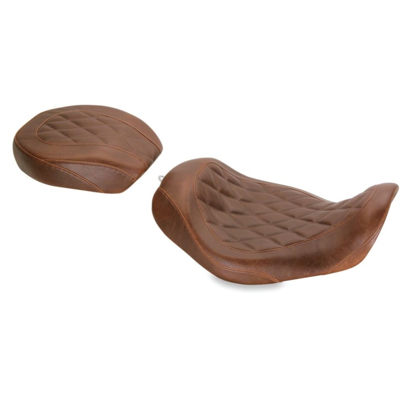 Mustang Motorcycle Products Wide Tripper Solo Seat - Brown - Diamond - Dyna 76706_1674240