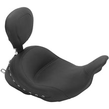 Mustang Motorcycle Products Lowdown Vintage Seat with Driver Backrest - Black Studded 79912_447398