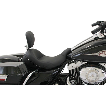 Mustang Motorcycle Products Lowdown Vintage Seat with Driver Backrest - Black Studded 79912_447400
