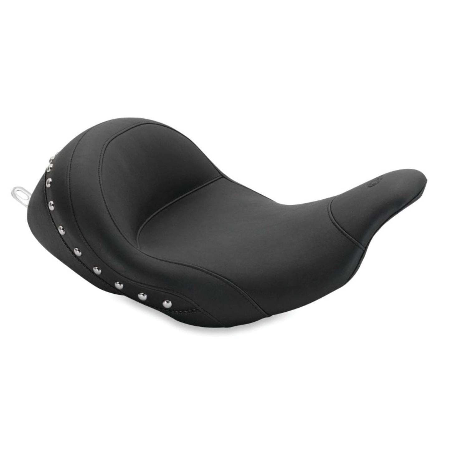 Mustang Motorcycle Products Lowdown Seat with Driver Backrest - Chrome Studded 76079_1674108