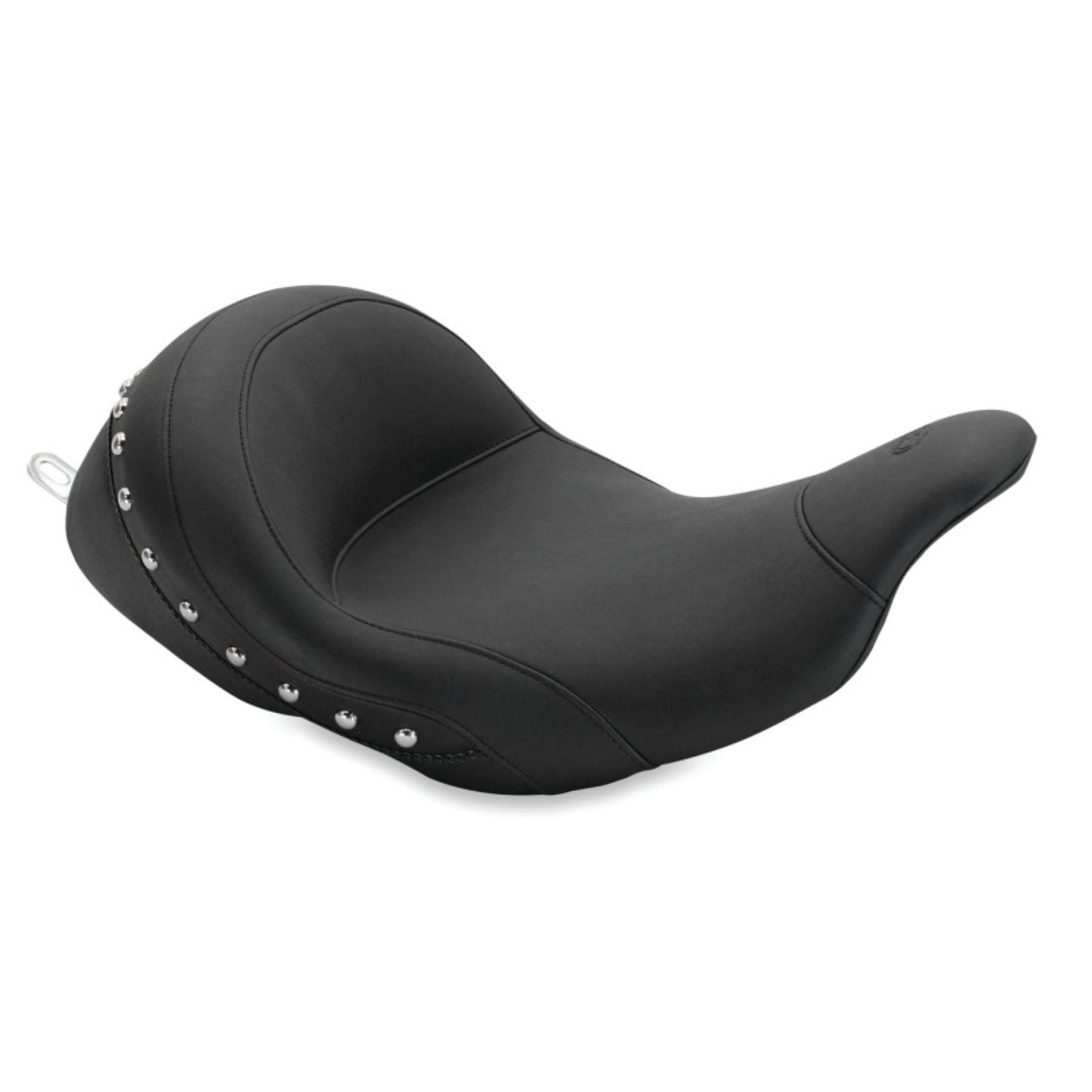 Mustang Motorcycle Products Lowdown Seat with Driver Backrest - Chrome Studded 76079_1674108