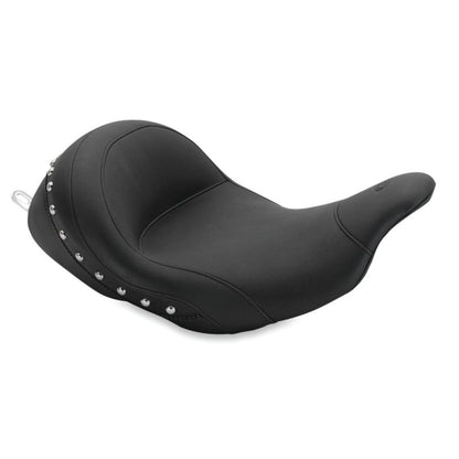 Mustang Motorcycle Products Lowdown Seat with Driver Backrest - Chrome Studded 76079_1674108