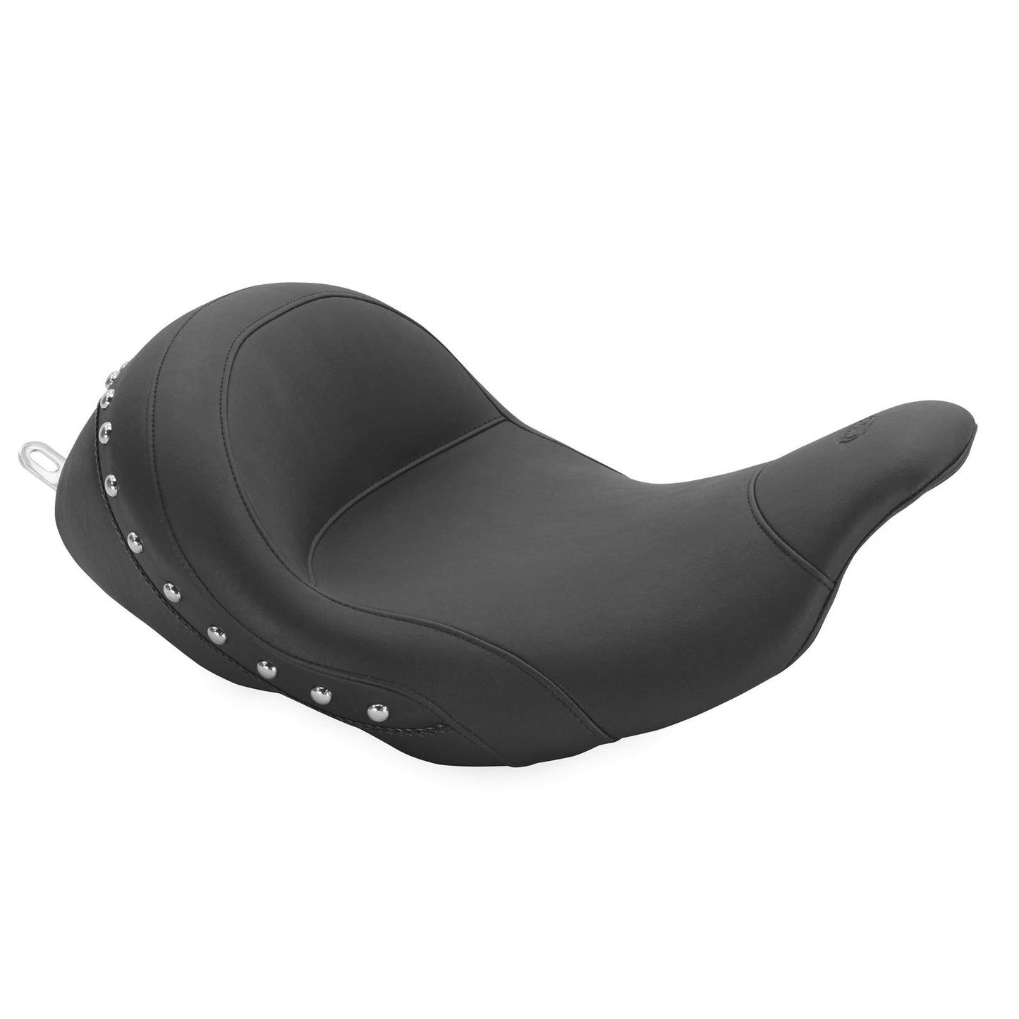 Mustang Motorcycle Products Lowdown Seat with Driver Backrest - Chrome Studded 76079_107881