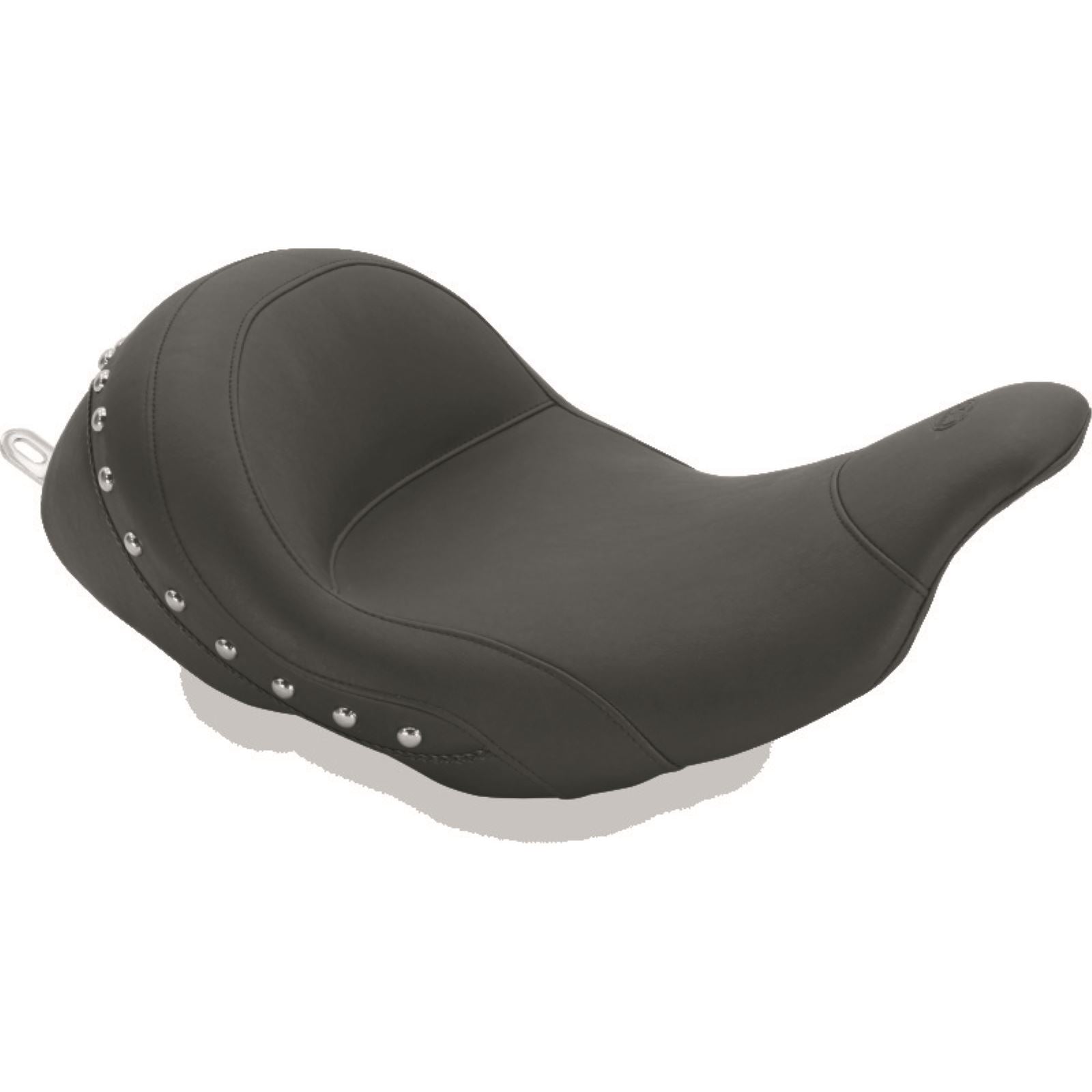 Mustang Motorcycle Products Lowdown Seat with Driver Backrest - Chrome Studded 76079_1674107
