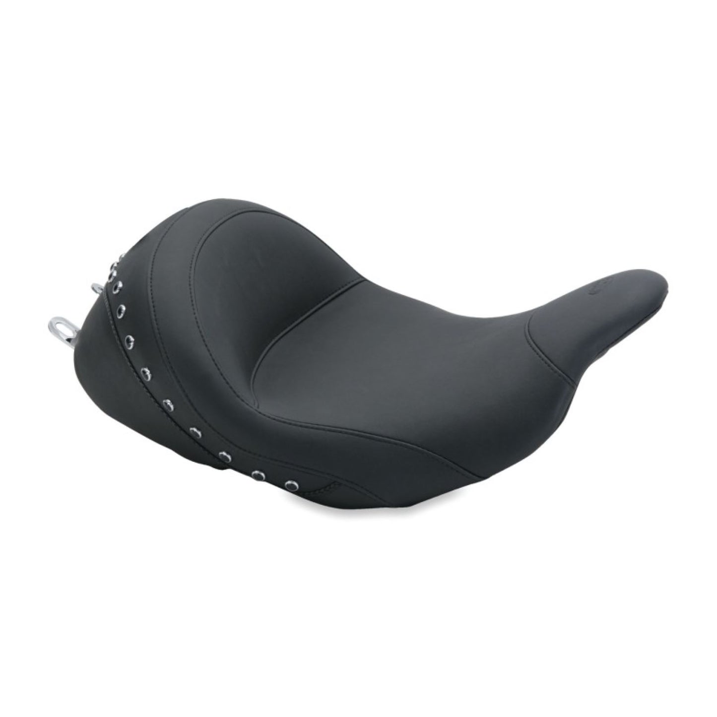 Mustang Motorcycle Products Lowdown Seat with Driver Backrest - Black Studded 76082_1674105