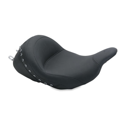 Mustang Motorcycle Products Lowdown Seat with Driver Backrest - Black Studded 76082_1674105