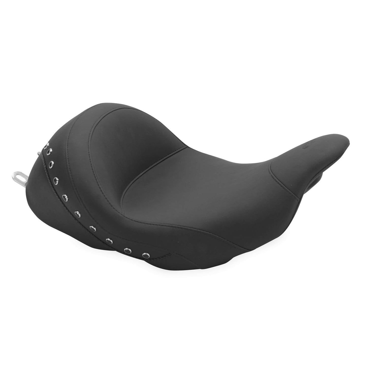Mustang Motorcycle Products Lowdown Seat with Driver Backrest - Black Studded 76082_107882