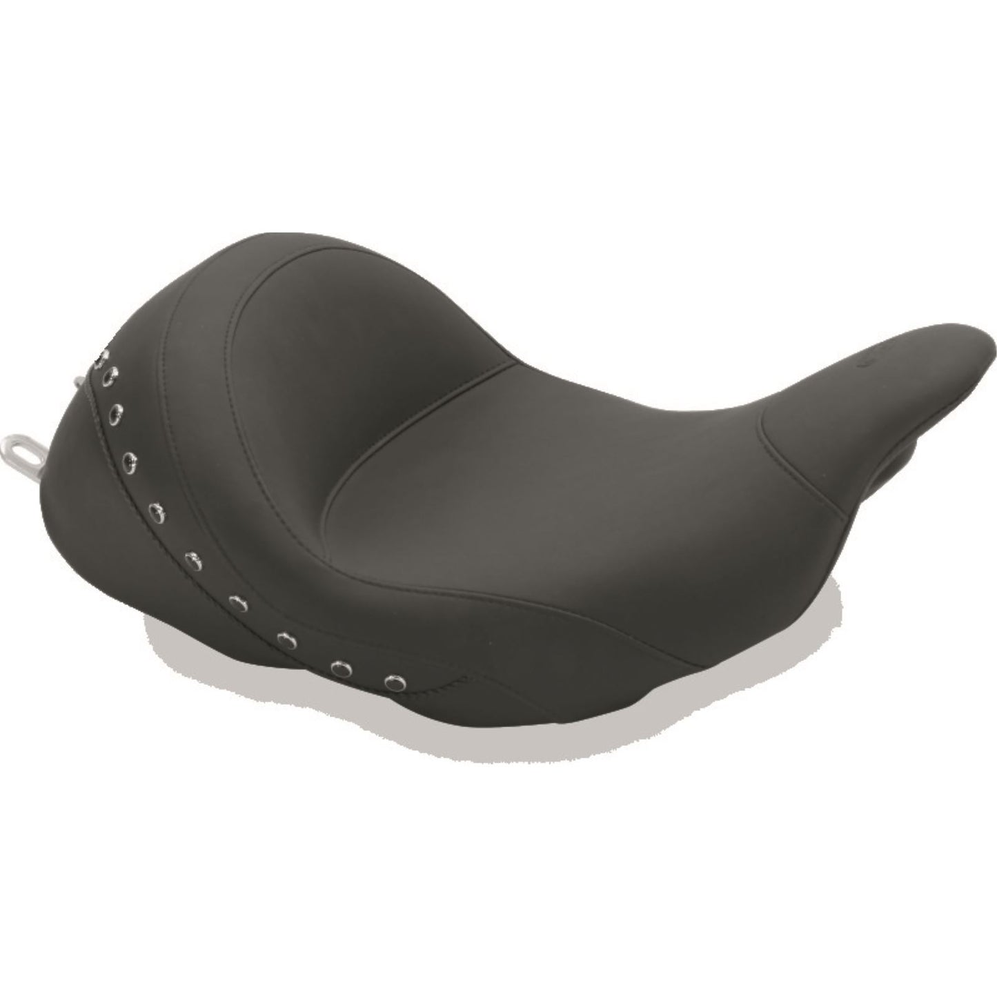 Mustang Motorcycle Products Lowdown Seat with Driver Backrest - Black Studded 76082_1674104