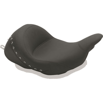 Mustang Motorcycle Products Lowdown Seat with Driver Backrest - Black Studded 76082_1674104