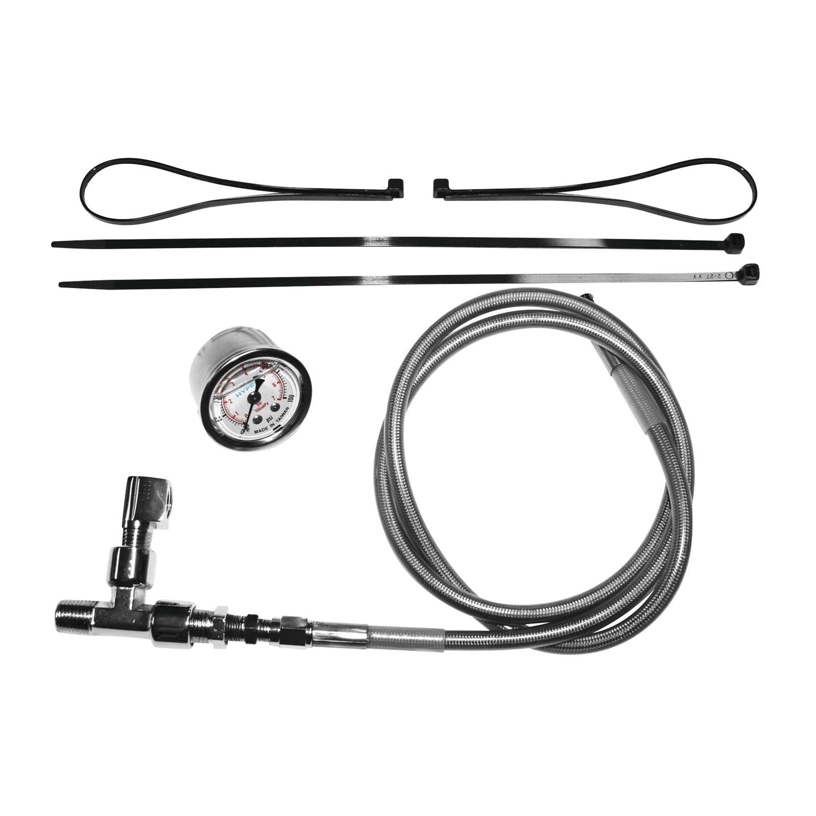 Feuling Remote Oil Pressure Gauge/Line Kit - Stainless/Chrome 9018_107925