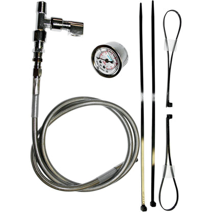 Feuling Remote Oil Pressure Gauge/Line Kit - Stainless/Chrome 9018_387110