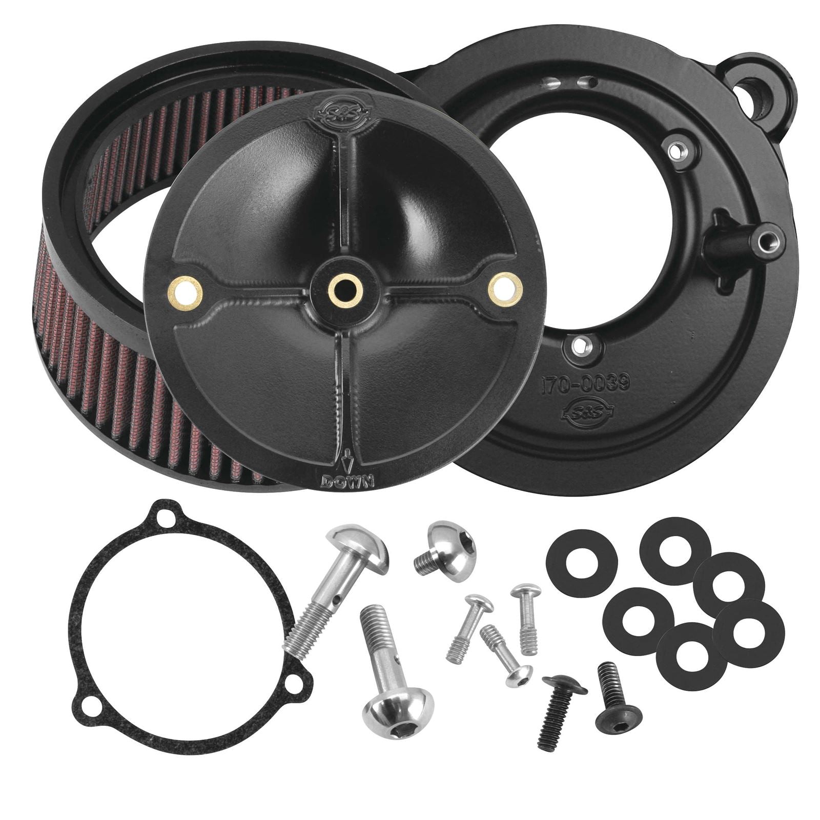 S&S Cycle Air Cleaner Stealth for 58mm Throttle Body 170-0164_108198