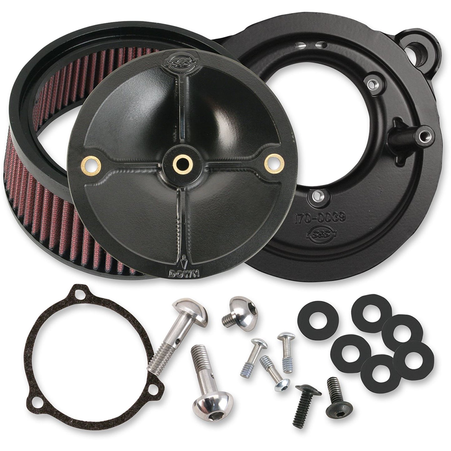 S&S Cycle Air Cleaner Stealth for 58mm Throttle Body 170-0164_469771