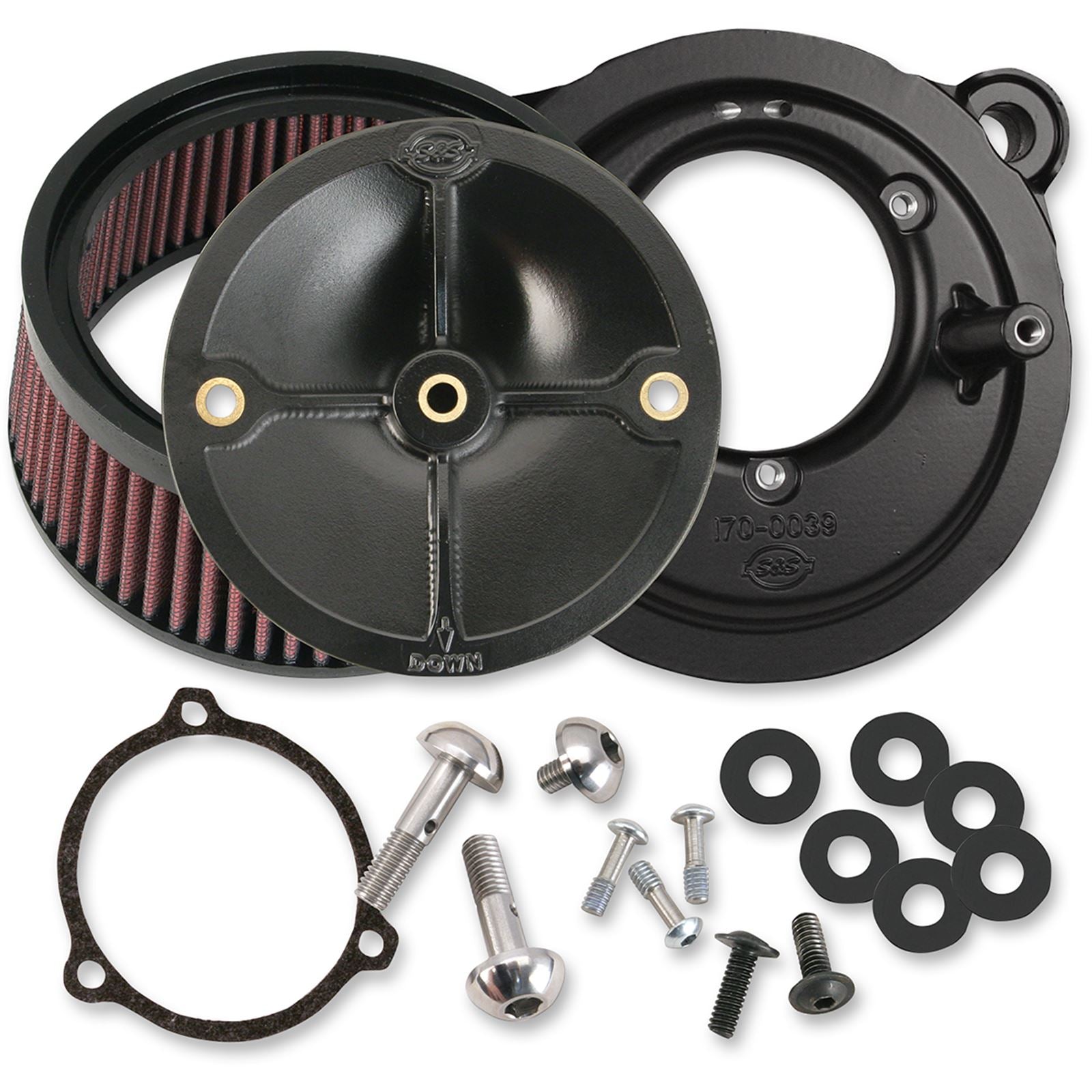 S&S Cycle Air Cleaner Stealth for 58mm Throttle Body 170-0164_469771