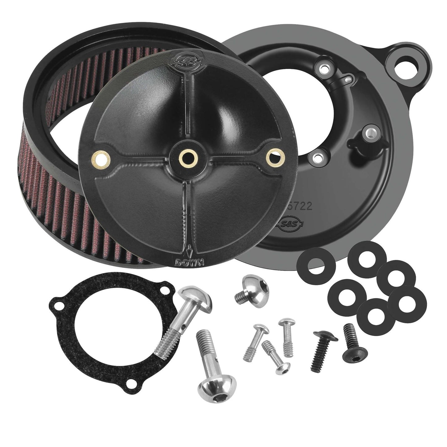 S&S Cycle Air Cleaner Stealth for 66mm Throttle Body 170-0165_108201