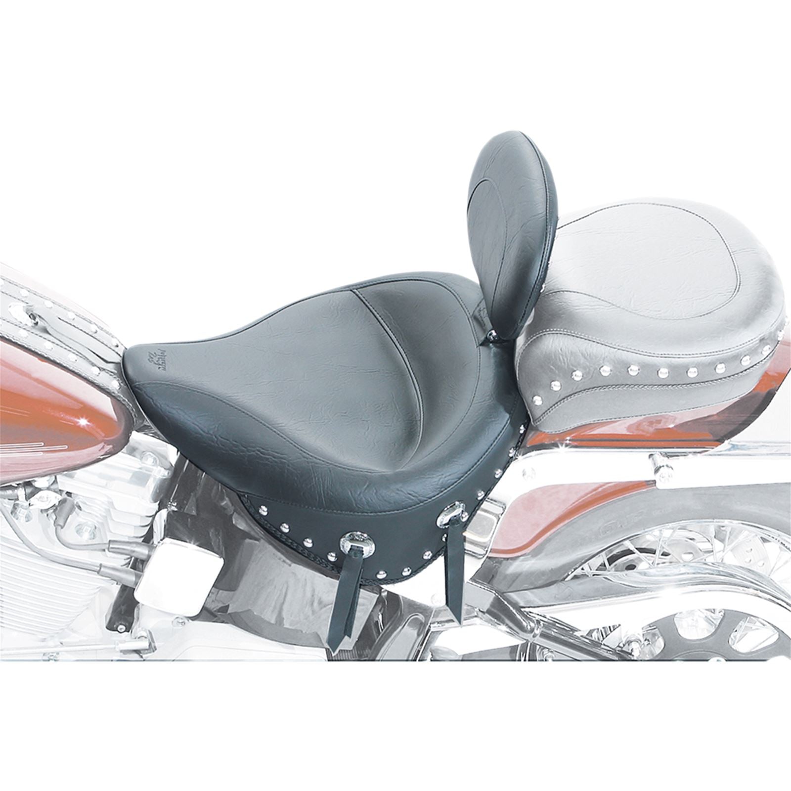 Mustang Motorcycle Products Wide Studded Seat - Driver's Backrest - Softail '84-'99 79104_1041123