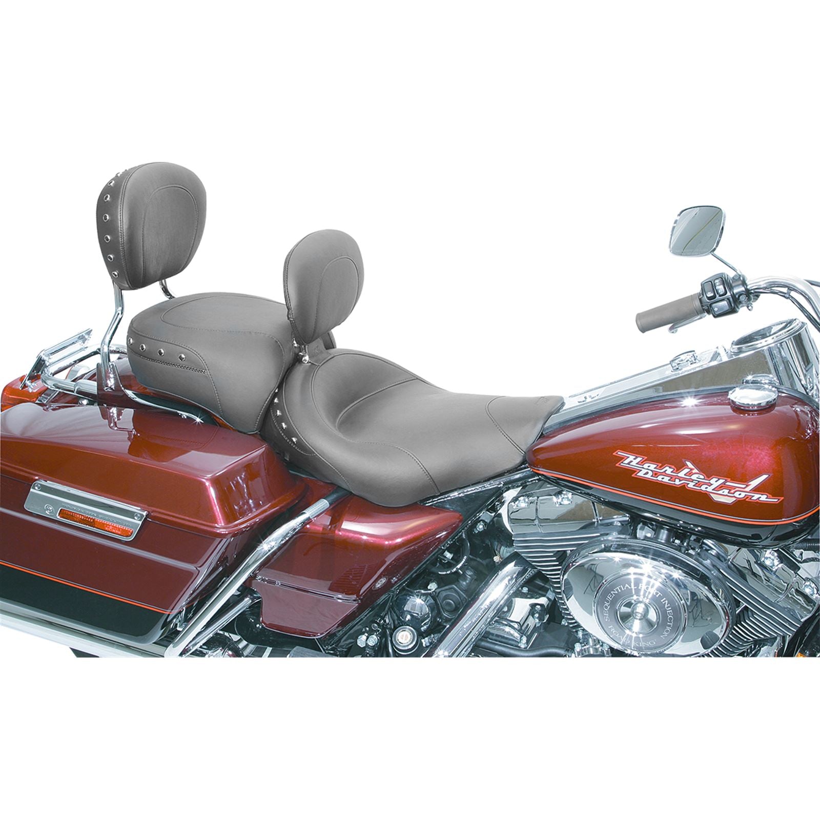 Mustang Motorcycle Products Wide Rear Seat - Studded - FLHR '97-'13 79112_447295