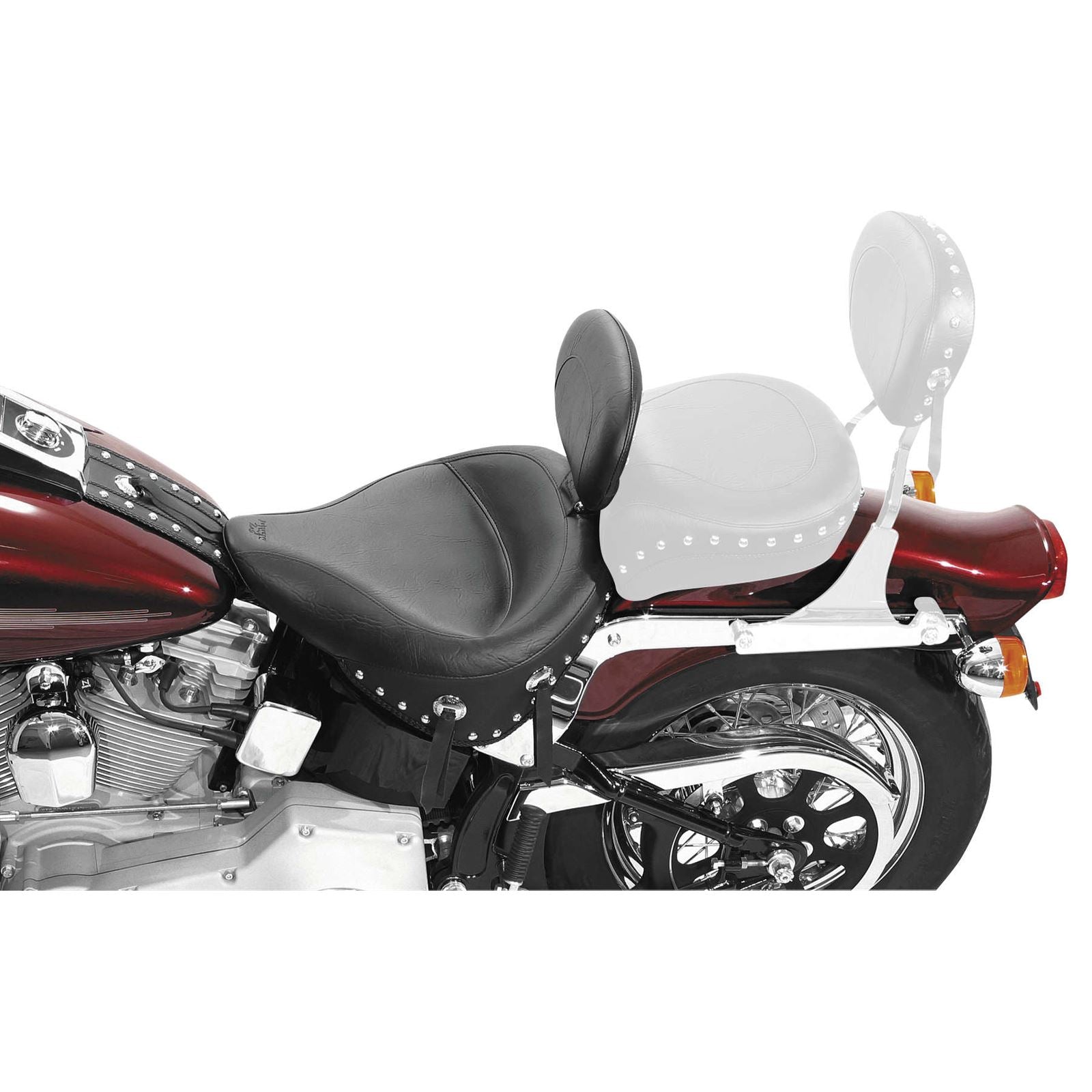 Mustang Motorcycle Products Wide Studded Seat - Driver's Backrest - Softail '00-'05 79120_108557