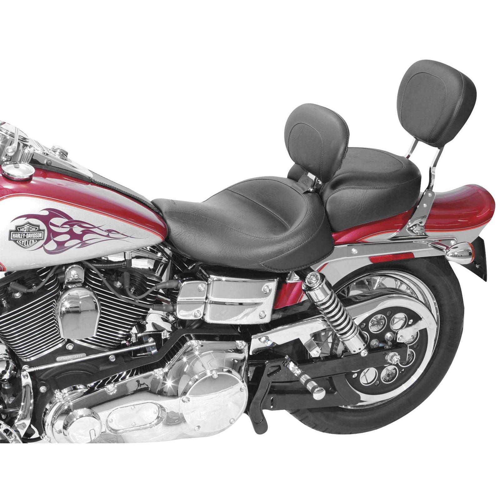 Mustang Motorcycle Products Wide Vintage Solo Seat - Driver's Backrest - FXD '06-'17 79358_108568