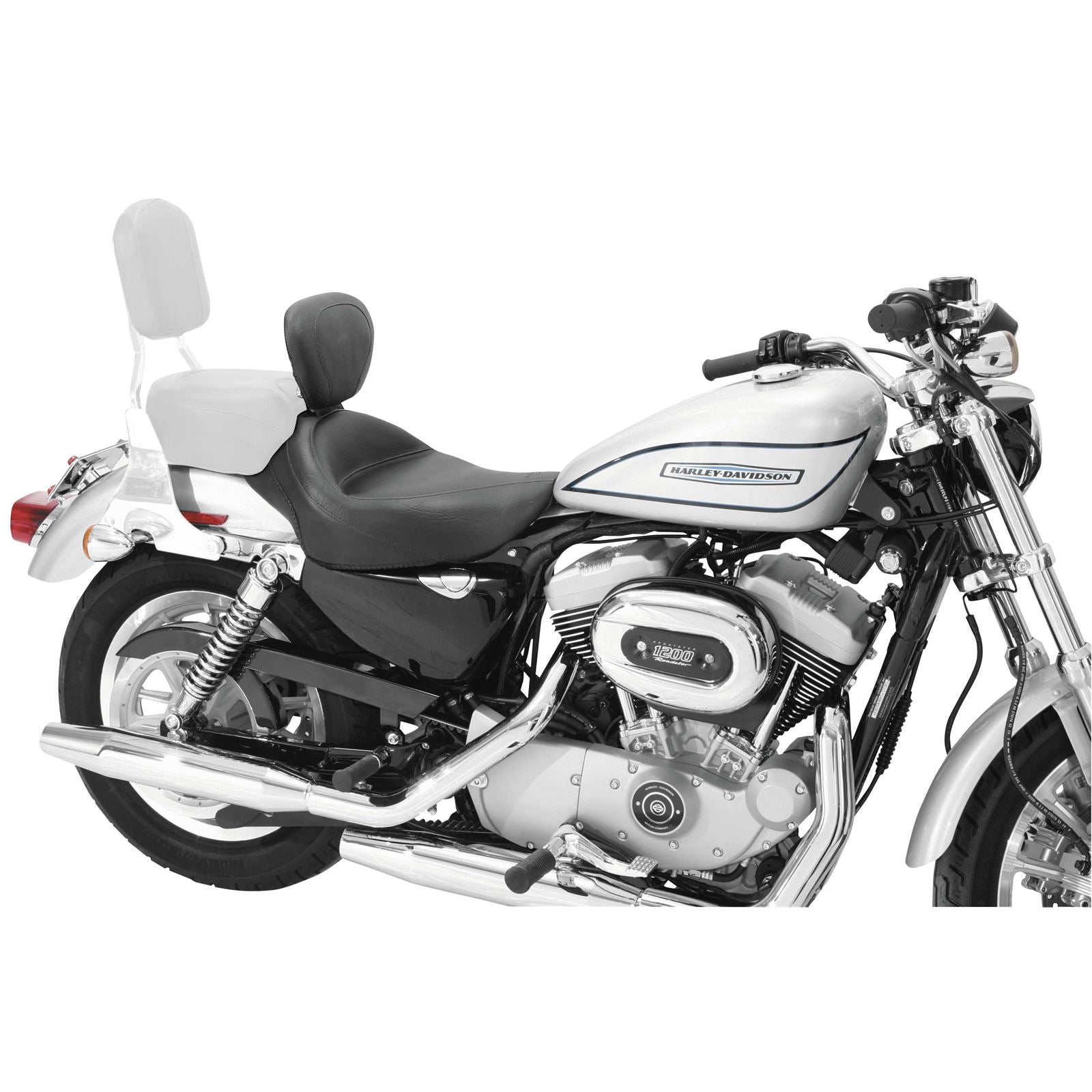 Mustang Motorcycle Products Wide Vintage Solo Seat - Driver's Backrest - XL '04+ 79429_108570