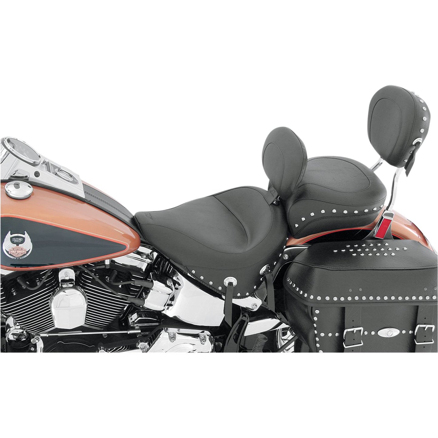 Mustang Motorcycle Products Wide Rear Seat - Studded - FLST '08-'17 79486_447466