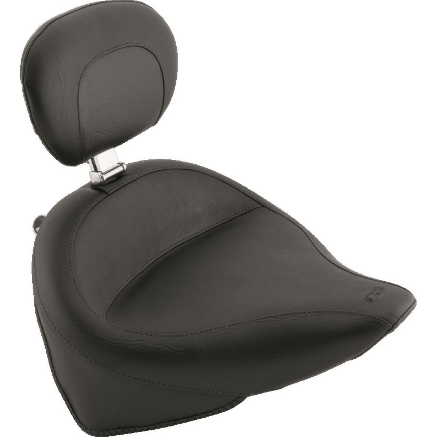 Mustang Motorcycle Products Wide Solo Seat with Driver Backrest - 8-17 FLST 79487_1674591