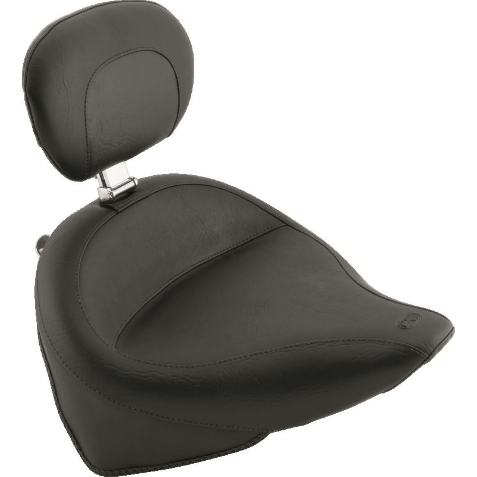 Mustang Motorcycle Products Wide Solo Seat with Driver Backrest - 8-17 FLST 79487_1674591