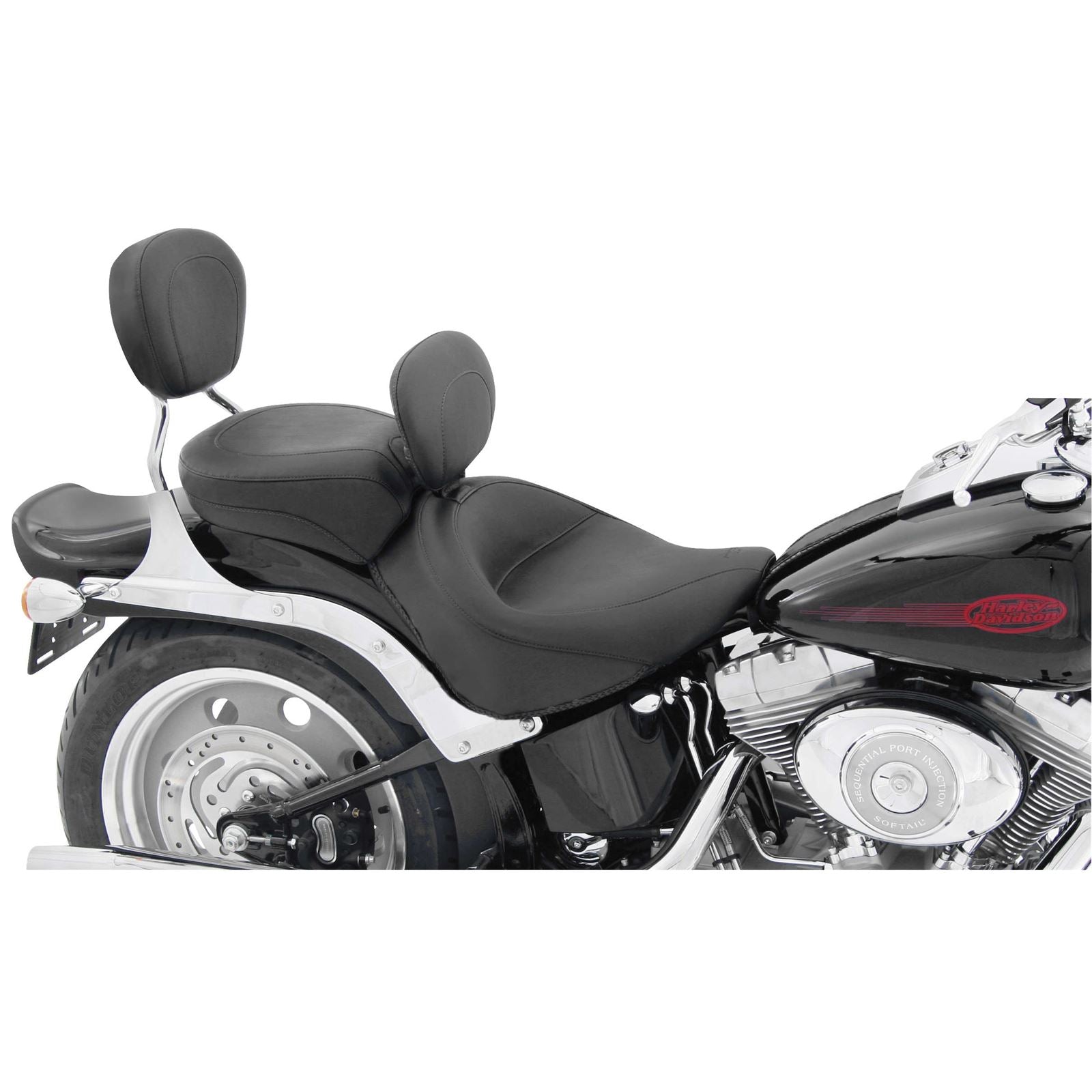 Mustang Motorcycle Products Vintage Solo Seat - Driver's Backrest - Softail '06-'10 79530_108597