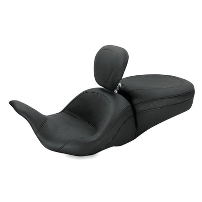 Mustang Motorcycle Products Lowdown Seat with Driver Backrest - Plain 79703_1674681