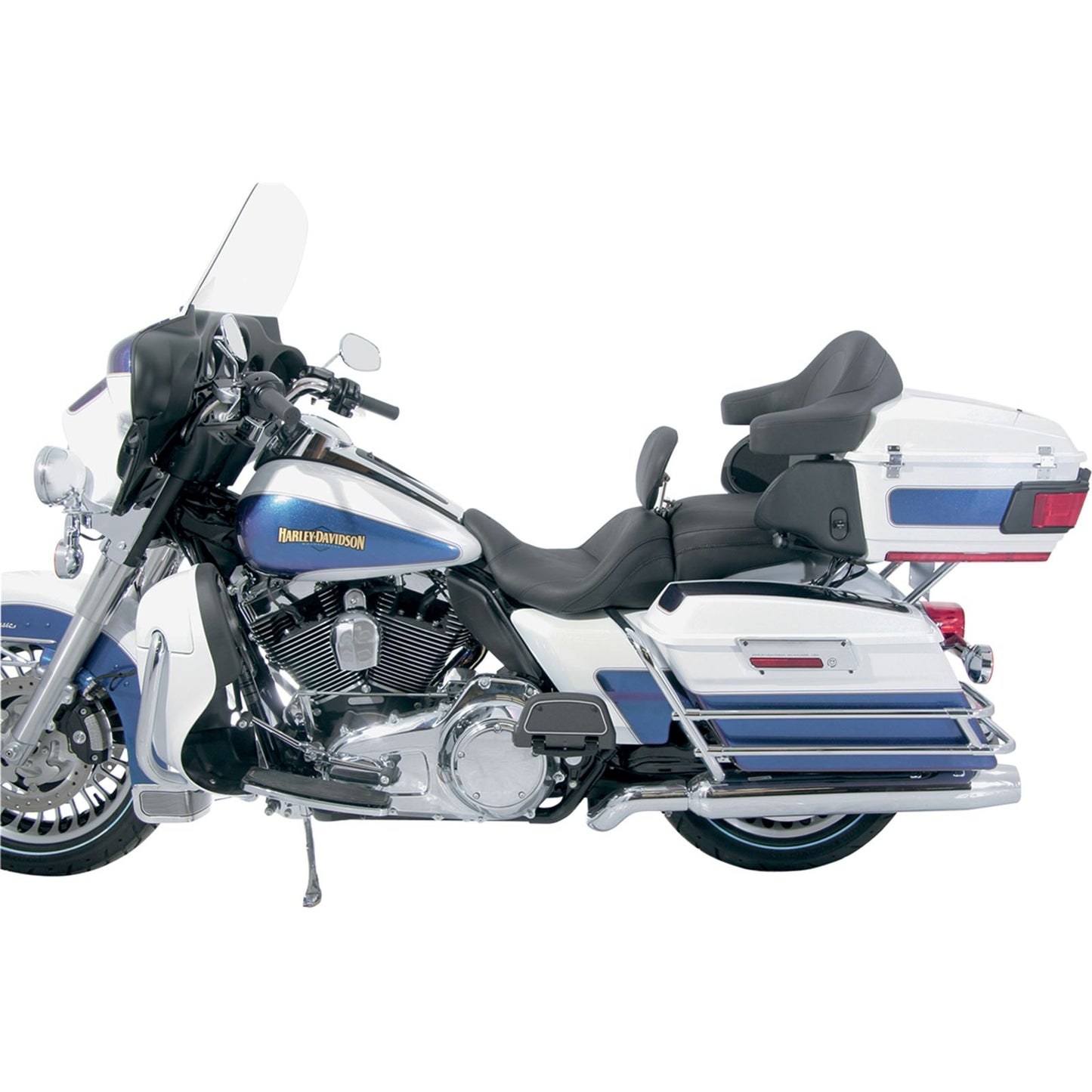 Mustang Motorcycle Products Lowdown Seat with Driver Backrest - Plain 79703_447351
