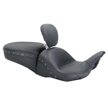 Mustang Motorcycle Products Lowdown Seat with Driver Backrest - Black Studded 79705_108608